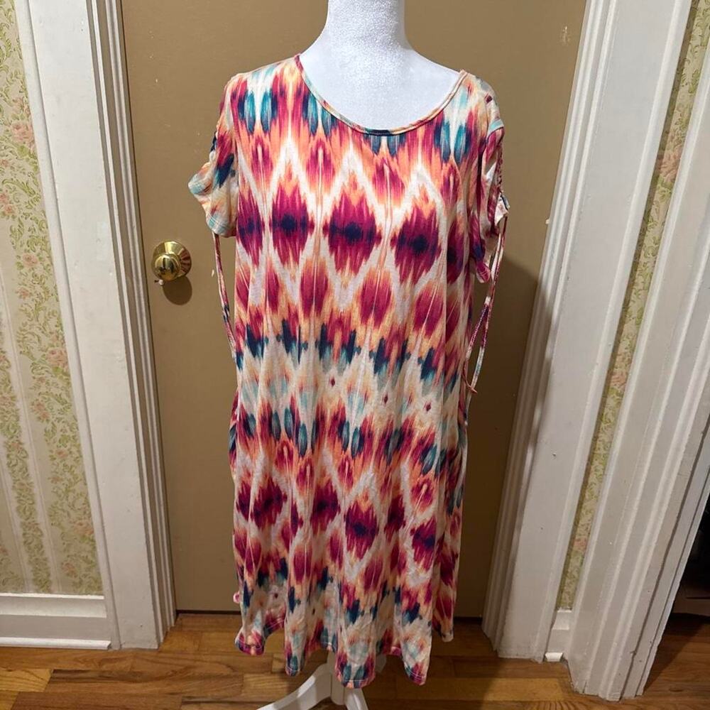 Multicolored tie dye dress